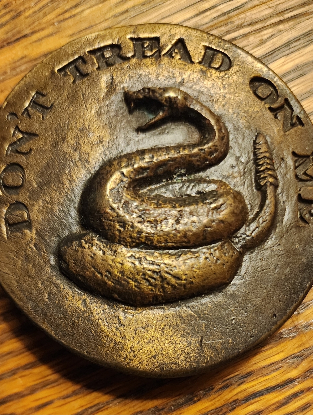 Vntg Brass Don't Tread On Me Buckle